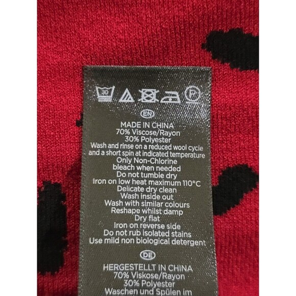 Hobbs Black Red Long Sleeve A Line Knit Dress Womens Size 6 Fit & Flare Jodie - Picture 8 of 10